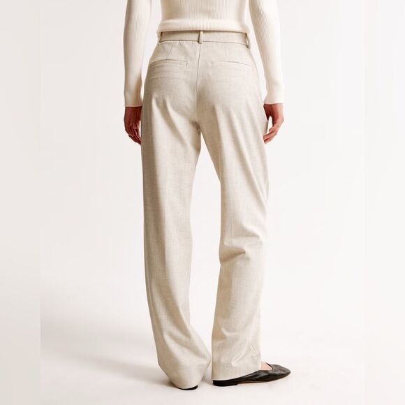 NEW Abercrombie A&F Quinn Tailored Straight Pant in Oatmeal Size 27/4 Short - Picture 9 of 14